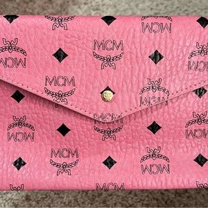 MCM Pink Logo Clutch
